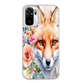 Coque taperso pour Redmi Note 10 4G 5G PRO 10S avec motif renard fox et fleurs protection antichoc personnalisée
