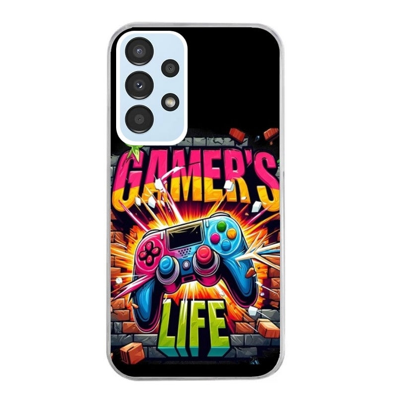 Coque taperso pour Galaxy A13 4G et 5G A23 A53 avec motif gamer life protection antichoc personnalisée