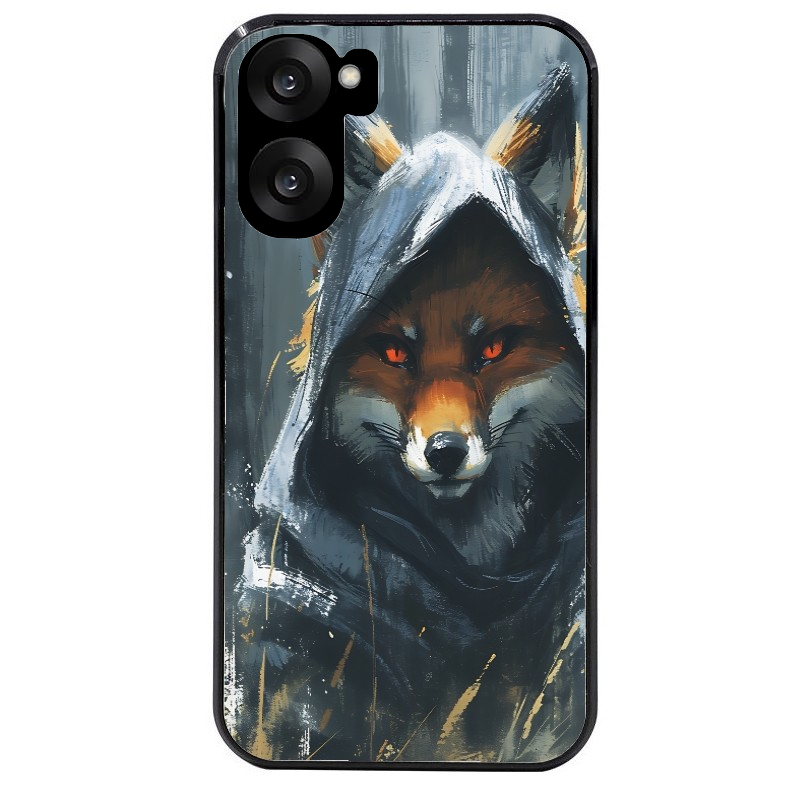 Coque noire taperso pour OnePlus Nord CE5 avec motif renard fox des bois protection antichoc personnalisée