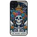 Coque noire taperso pour galaxy A22 A32 A52 A52S 4G 5G  avec motif tete de mort drama queen protection antichoc personnalisée