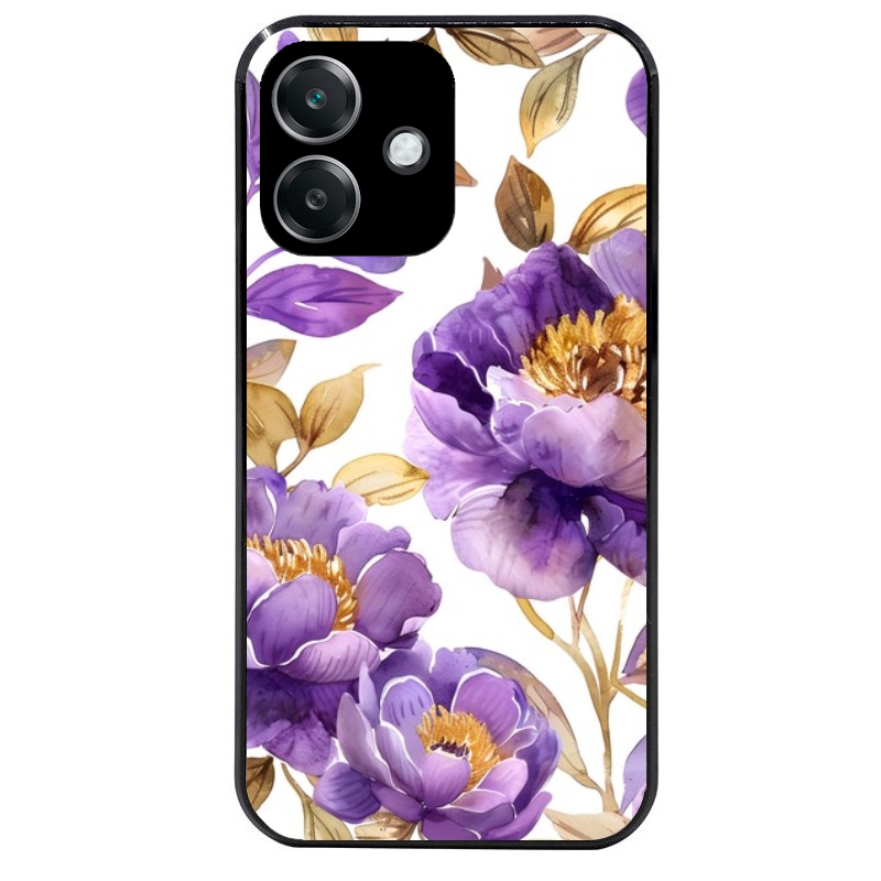 Coque noire taperso pour OPPO A40 avec motif fleur pivoine protection antichoc personnalisée
