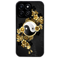 Coque noire taperso pour Honor 70 LITE 90 et LITE avec motif yin yang et fleur protection antichoc personnalisée