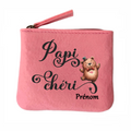 Porte monnaie personnalisé papi chéri en feutrine en feutrine