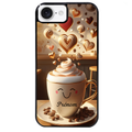 Coque noire taperso pour Iphone 16 16E PLUS MAX PRO avec motif cafe love morning personnalise protection antichoc personnalisée