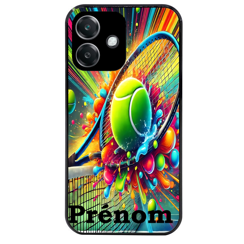 Coque noire taperso pour OPPO A40 avec motif tennis color personnalisee protection antichoc personnalisée