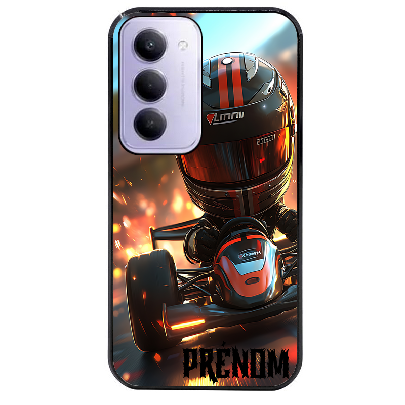 Coque noire taperso pour Redmi 15 4G et 5G avec motif karting f1 personnalisee protection antichoc personnalisée