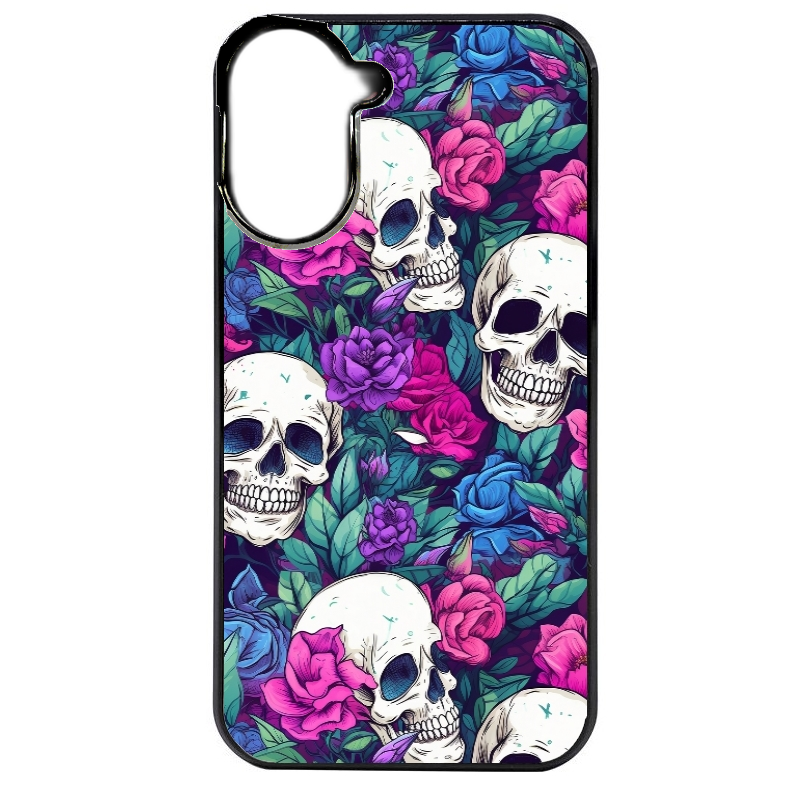 Coque noire taperso pour Redmi A5 4G avec motif tete de mort violet protection antichoc personnalisée
