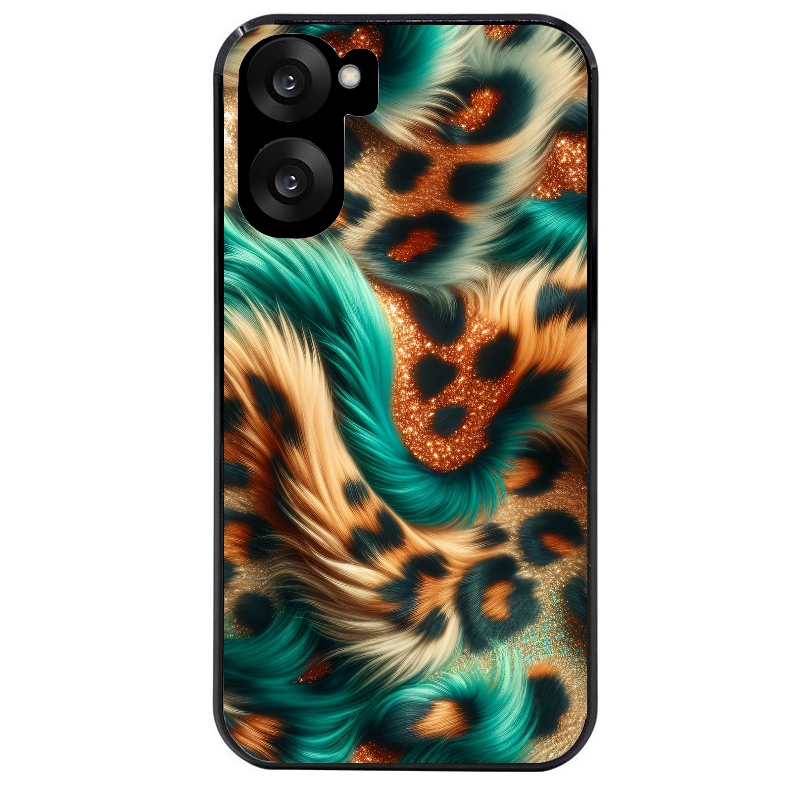 Coque noire taperso pour OnePlus Nord CE5 avec motif effet fourrure leopard 3 protection antichoc personnalisée