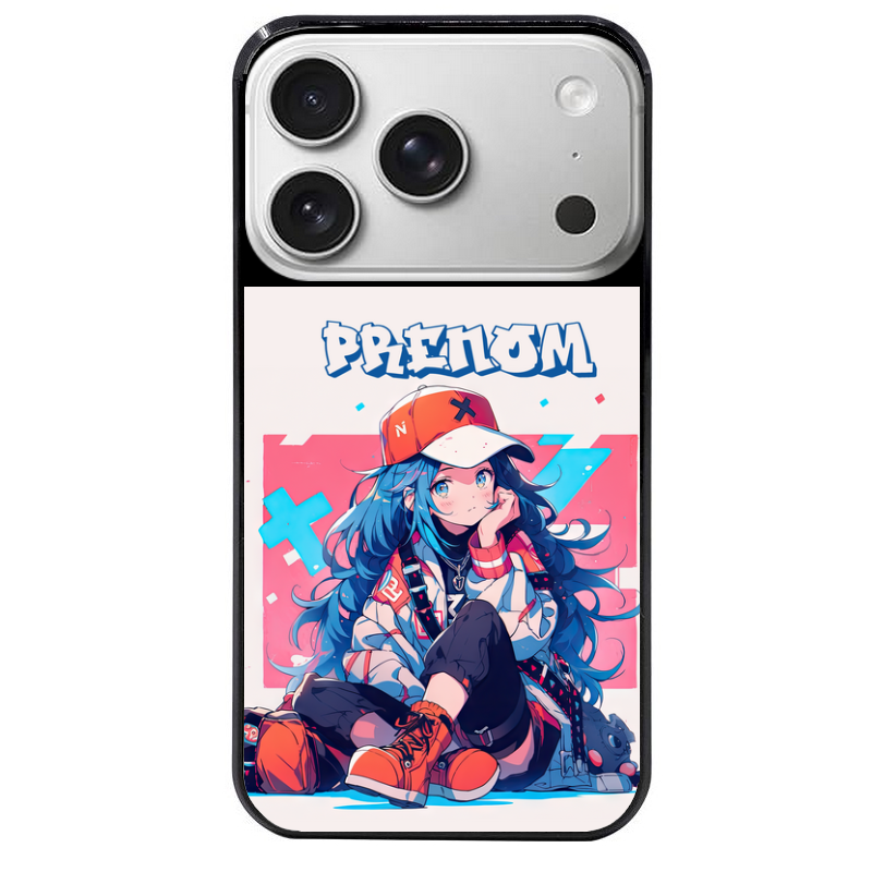 Coque noire taperso pour Iphone 17 17E AIR MAX PRO avec motif anime casquette personnalise protection antichoc personnalisée