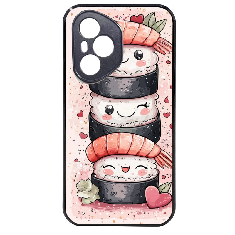 Coque noire taperso pour Honor 400 et Lite Pro Smart avec motif sushi kawai anime protection antichoc personnalisée