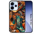 Coque noire taperso pour OPPO Reno 15 et F FS 5G avec motif cow boy et texas automne protection antichoc personnalisée