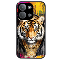 Coque noire taperso pour POCO C85 avec motif tigre style hip hop protection antichoc personnalisée