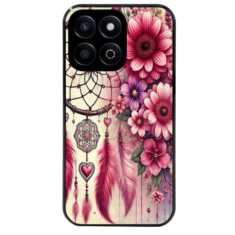 Coque noire taperso pour Honor 70 LITE 90 et LITE avec motif dreamcatcher et coeur protection antichoc personnalisée