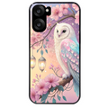 Coque noire taperso pour OnePlus Nord CE5 avec motif chouette cerisier protection antichoc personnalisée