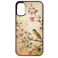 Coque noire taperso pour Moto E13 E14 E15 avec motif fleur et colibri protection antichoc personnalisée