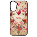 Coque noire taperso pour POCO C71 4G avec motif coeur vintage et initiales personnalisee protection antichoc personnalisée