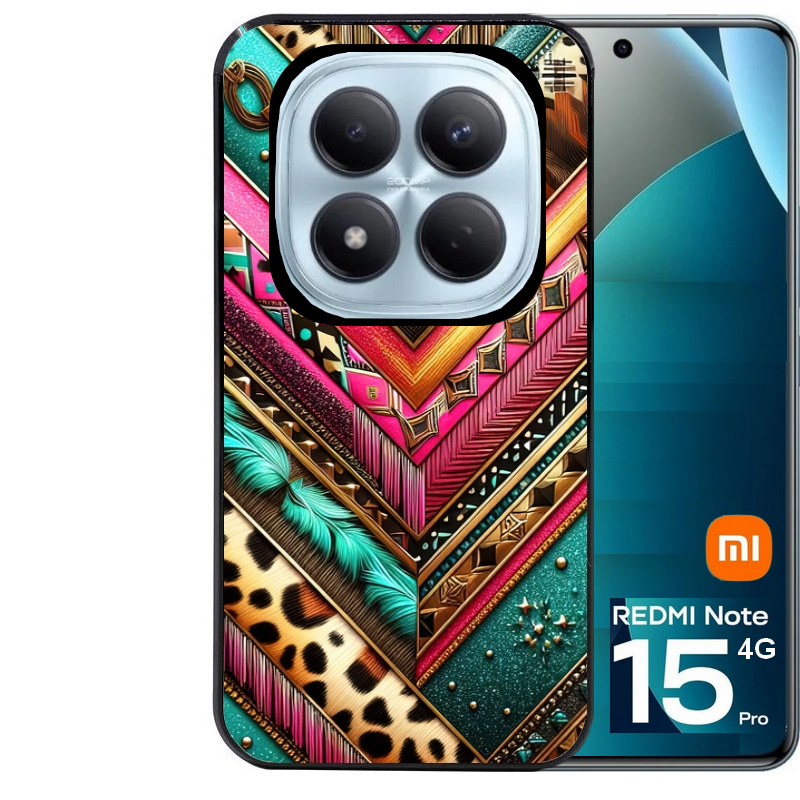 Coque noire taperso pour Redmi Note 15 et PRO PLUS 4G 5G avec motif chevron texas protection antichoc personnalisée