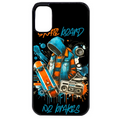 Coque noire taperso pour Moto E13 E14 E15 avec motif skate board protection antichoc personnalisée