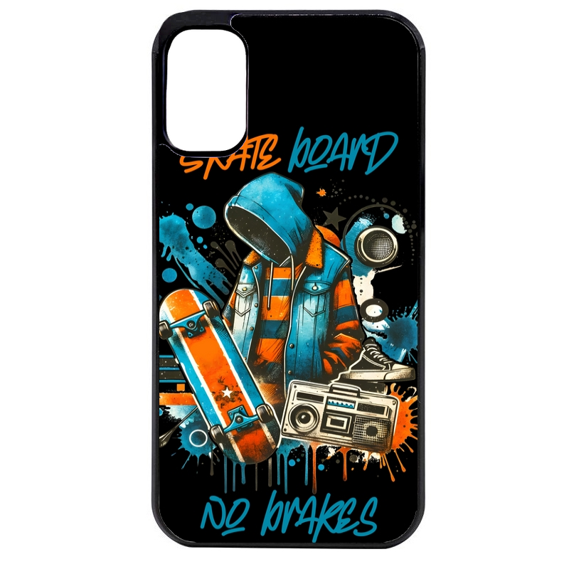 Coque noire taperso pour Moto E13 E14 E15 avec motif skate board protection antichoc personnalisée