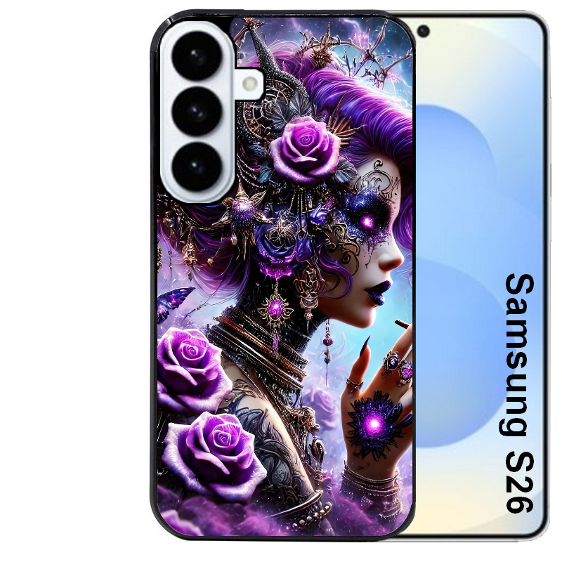 Coque noire taperso pour galaxy S26 et PLUS ULTRA FE avec motif fee style steampunk protection antichoc personnalisée