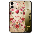 Coque noire taperso pour OPPO A6 A6X 4G et 5G avec motif coeur vintage et initiales personnalisee protection antichoc personnalisée