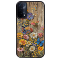 Coque noire taperso pour OPPO A54 et A74 5G avec motif bois et papillon 1 protection antichoc personnalisée