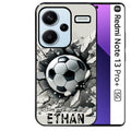 Coque noire taperso pour Redmi Note 13 PRO PLUS 5G avec motif foot beton personnalisee protection antichoc personnalisée
