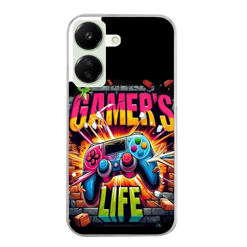 Coque taperso pour POCO C65 4G avec motif gamer life protection antichoc personnalisée