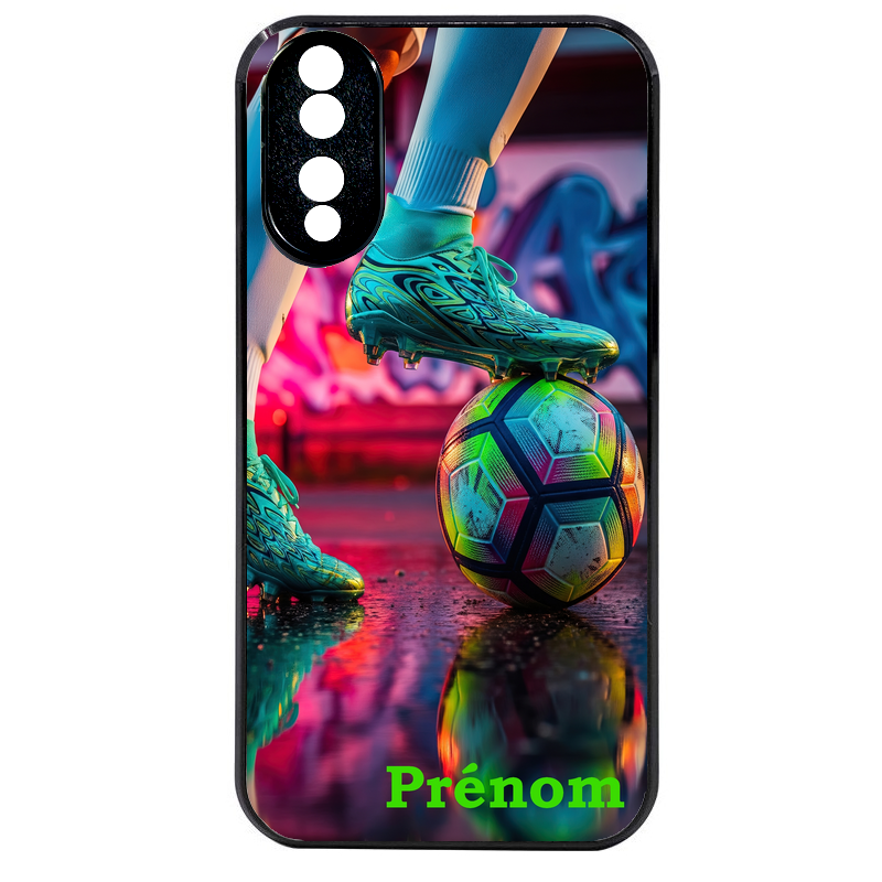 Coque noire taperso pour Honor 70 LITE 90 et LITE avec motif foot controle personnalisee protection antichoc personnalisée