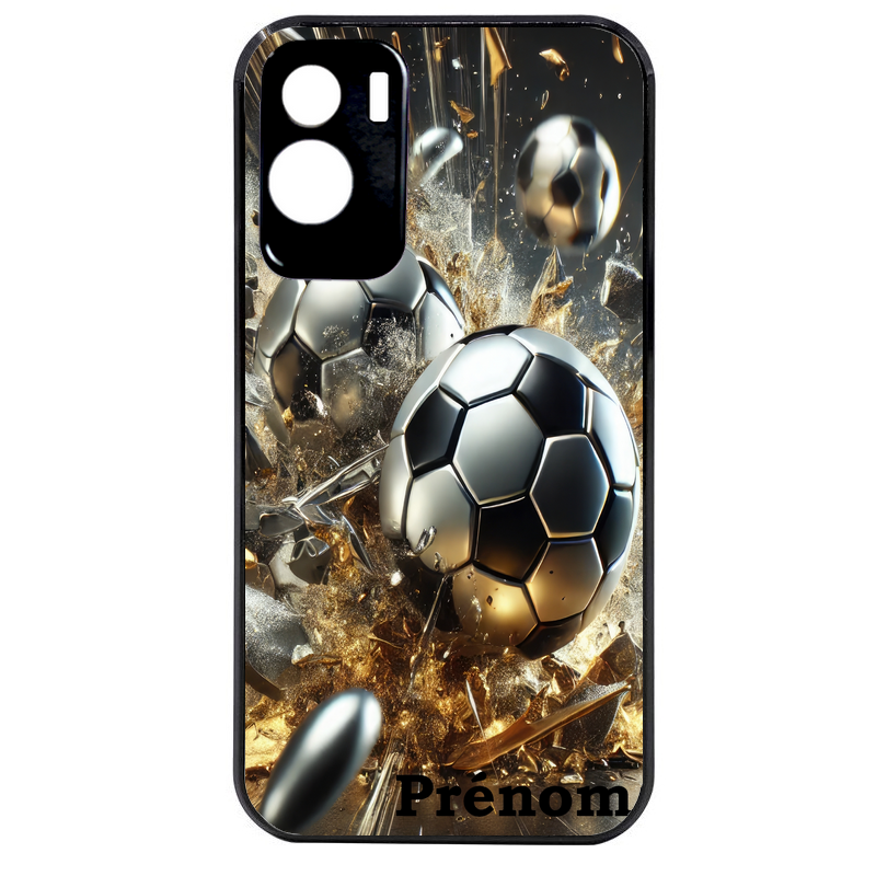 Coque noire taperso pour Honor 70 LITE 90 et LITE avec motif foot metal personnalisee protection antichoc personnalisée