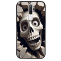 Coque noire taperso pour OPPO A5 A9 2020 avec motif tete de mort smile protection antichoc personnalisée