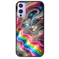 Coque noire taperso pour OnePlus 9 et 9 PRO avec motif marbre arc en ciel protection antichoc personnalisée