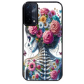 Coque noire taperso pour OPPO A54 et A74 5G avec motif tete de mort calavera papillon protection antichoc personnalisée