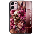 Coque noire taperso pour OPPO A6 PRO 4G et 5G avec motif tete de mort skull plume protection antichoc personnalisée