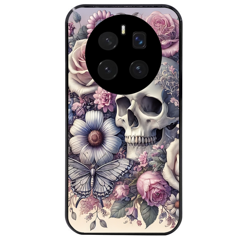 Coque noire taperso pour Magic 7 LITE et PRO avec motif tete de mort pastel protection antichoc personnalisée