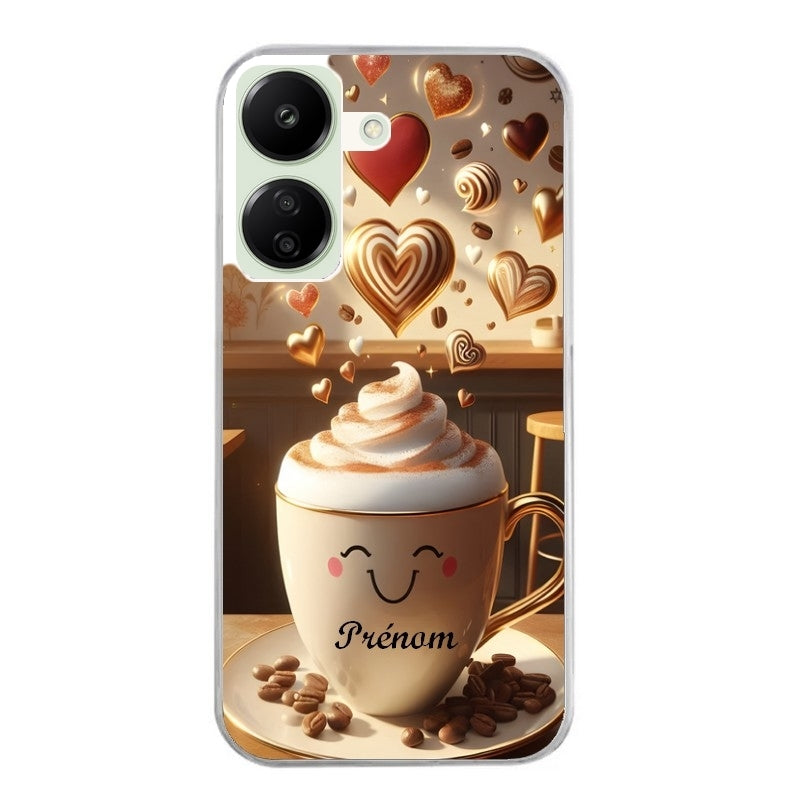 Coque taperso pour POCO C65 4G avec motif cafe love morning personnalise protection antichoc personnalisée