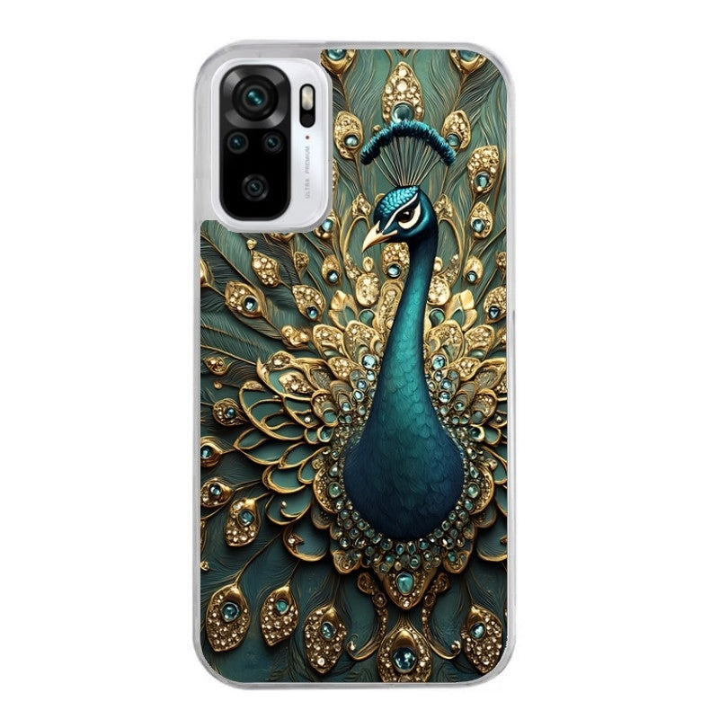 Coque taperso pour Redmi Note 10 4G 5G PRO 10S avec motif paon bijoux protection antichoc personnalisée