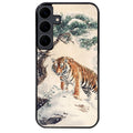Coque noire taperso pour galaxy Z Fold 6 et 7 avec motif tigre bonzai protection antichoc personnalisée
