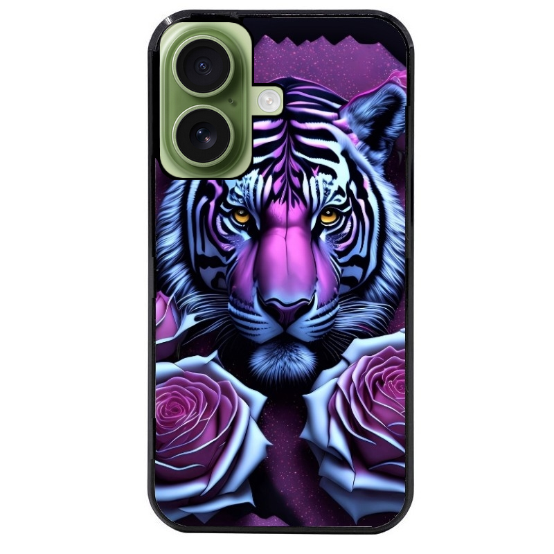 Coque noire taperso pour Iphone 17 17E AIR MAX PRO avec motif tigre uv style manga protection antichoc personnalisée