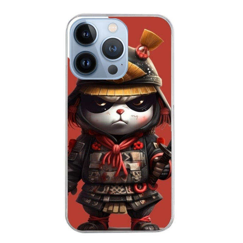 Coque taperso pour Iphone 14 et PRO PLUS PRO MAX avec motif panda et samourai protection antichoc personnalisée