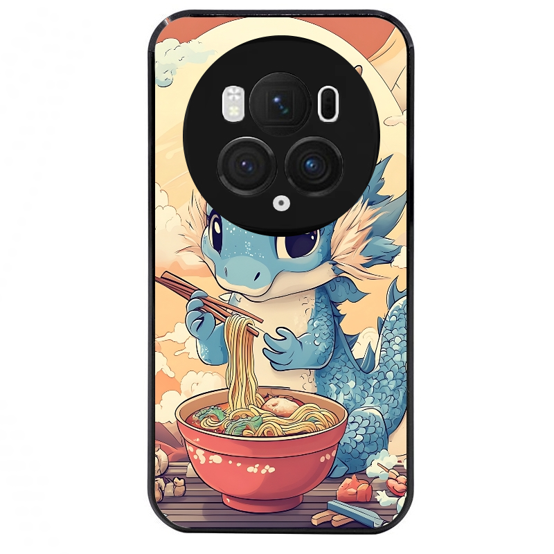 Coque noire taperso pour Magic 5 6 LITE et PRO avec motif dragon ramen 2 protection antichoc personnalisée
