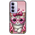 Coque noire taperso pour Redmi 15 4G et 5G avec motif chat lunettes protection antichoc personnalisée