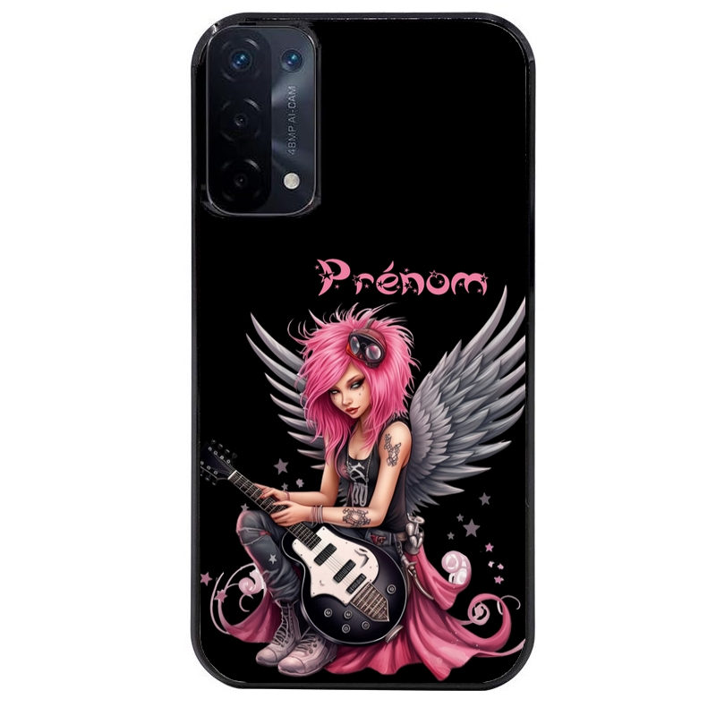 Coque noire taperso pour OPPO A54 et A74 5G avec motif fee rock personnalisee protection antichoc personnalisée