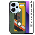 Coque noire taperso pour Redmi Note 13 PRO PLUS 5G personnalisable avec motif cassette kaki protection antichoc personnalisée