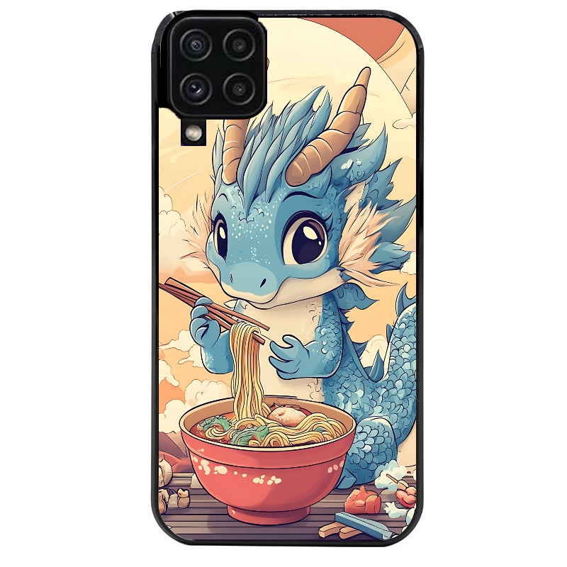 Coque noire taperso pour galaxy A22 A32 A52 A52S 4G 5G  avec motif dragon ramen 2 protection antichoc personnalisée