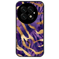 Coque noire taperso pour OnePlus 13 avec motif zebre violet protection antichoc personnalisée