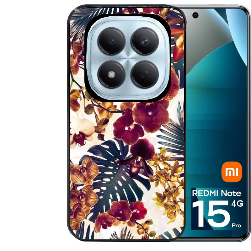 Coque noire taperso pour Redmi Note 15 et PRO PLUS 4G 5G avec motif jungle couleurs d'automne protection antichoc personnalisée