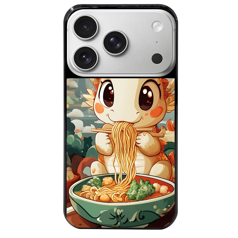 Coque noire taperso pour Iphone 17 17E AIR MAX PRO avec motif dragon ramen 3 protection antichoc personnalisée