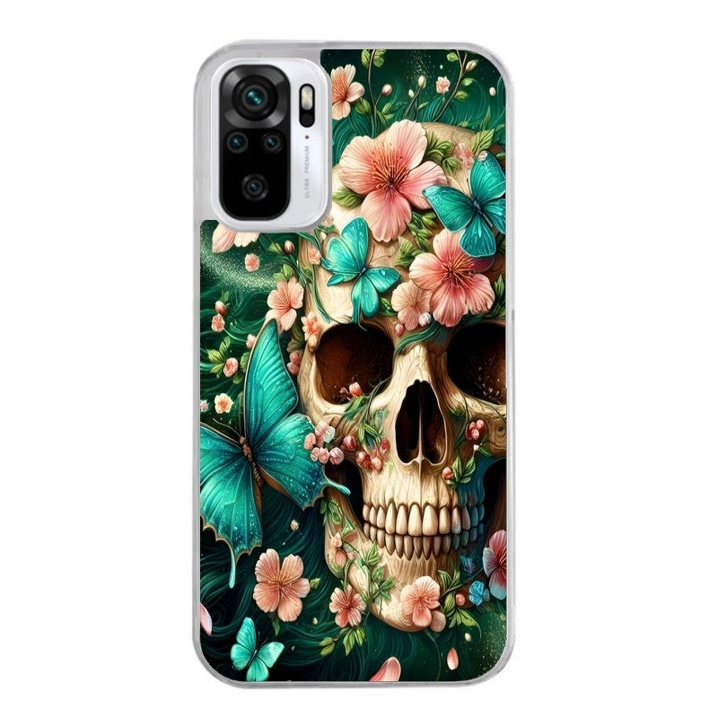 Coque taperso pour Redmi Note 10 4G 5G PRO 10S avec motif tete de mort skull printemps protection antichoc personnalisée