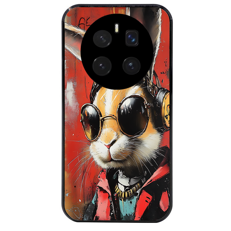 Coque noire taperso pour Magic 7 LITE et PRO avec motif lapin tag protection antichoc personnalisée